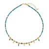 Wholesale Natural Stone And Copper Handmade Beaded Necklace With Geometric Pendant And Electroplated Design For Women