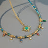 Wholesale Natural Stone And Copper Handmade Beaded Necklace With Geometric Pendant And Electroplated Design For Women