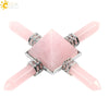 Wholesale Natural Stone And Copper Ornaments Pyramid Pink White Crystal Obsidian Amethyst Minimalist Style