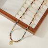 Wholesale Natural Stone And Copper Owl Pendant Beaded Necklace Handmade Geometric Style Unisex