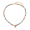 Wholesale Natural Stone And Copper Owl Pendant Beaded Necklace Handmade Geometric Style Unisex