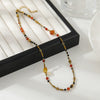 Wholesale Natural Stone And Czech Bead Necklace Handmade Geometric Style For Women