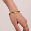 Wholesale Natural Stone And Gold Beads Love Necklace And Bracelet With Electroplating For Women
