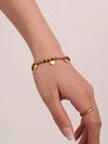 Wholesale Natural Stone And Gold Beads Love Necklace And Bracelet With Electroplating For Women