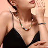 Wholesale Natural Stone And Stainless Steel Abacus Bead Necklace And Bracelet Retro Dopamine Style Handmade With Electroplating