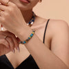 Wholesale Natural Stone And 316L Stainless Steel Abacus Bead Necklace And Bracelet Retro Handmade Electroplated For Women