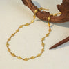 Wholesale Natural Stone And Stainless Steel Beaded Necklace With Geometric Pendant Handmade For Women