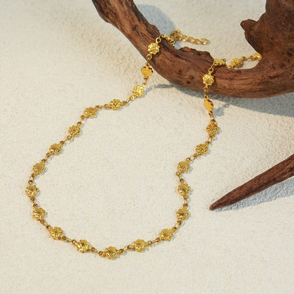 Wholesale Natural Stone And Stainless Steel Beaded Necklace With Geometric Pendant Handmade For Women