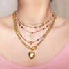 Wholesale Natural Stone And Stainless Steel Beaded Necklace With Geometric Pendant Handmade For Women