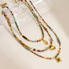 Wholesale Natural Stone And Titanium Steel Geometric Handmade Necklace With Original Design