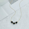 Wholesale Natural Stone Bead Pendant Necklace Titanium Steel Snake Bone Chain Geometric Style 18K Gold Plated
