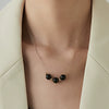 Wholesale Natural Stone Bead Pendant Necklace Titanium Steel Snake Bone Chain Geometric Style 18K Gold Plated