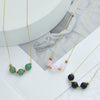 Wholesale Natural Stone Bead Pendant Necklace Titanium Steel Snake Bone Chain Geometric Style 18K Gold Plated
