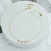 Wholesale Natural Stone Bead Pendant Necklace Titanium Steel Snake Bone Chain Geometric Style 18K Gold Plated