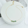 Wholesale Natural Stone Bead Pendant Necklace Titanium Steel Snake Bone Chain Geometric Style 18K Gold Plated