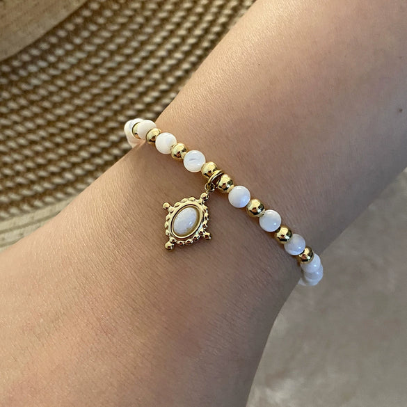 Wholesale Natural Stone Beaded Bracelet Handmade Geometric Retro Jewelry For Women