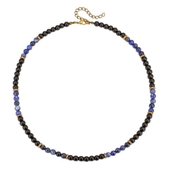 Wholesale Natural Stone Beaded Necklace Handmade With Alloy Pendant Geometric Style Round Shape Unisex