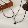 Wholesale Natural Stone Beaded Necklace With Butterfly Pendant Geometric Pattern Handmade