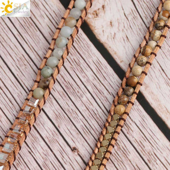 Wholesale Natural Stone Bohemian Handwoven Tree Of Life Minimalist Women's Bracelet