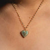 Wholesale Natural Stone Diamond Love Opening Necklace Copper Retro Heart Shape Women