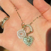 Wholesale Natural Stone Diamond Love Opening Necklace Copper Retro Heart Shape Women