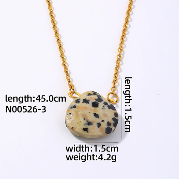 Wholesale Natural Stone Dropshaped Pendant Clavicle Ochain Handmade Women's Fashion Accessories