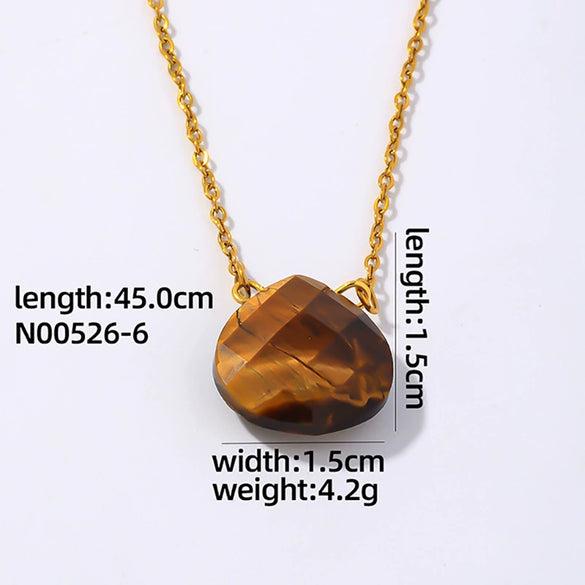 Wholesale Natural Stone Dropshaped Pendant Clavicle Ochain Handmade Women's Fashion Accessories