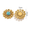 Wholesale Natural Stone Flower Electroplated 18K Gold Earrings Pendant Accessories