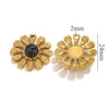 Wholesale Natural Stone Flower Electroplated 18K Gold Earrings Pendant Accessories