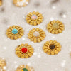 Wholesale Natural Stone Flower Electroplated 18K Gold Earrings Pendant Accessories