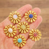 Wholesale Natural Stone Flower Electroplated 18K Gold Earrings Pendant Accessories