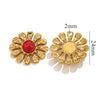 Wholesale Natural Stone Flower Electroplated 18K Gold Earrings Pendant Accessories