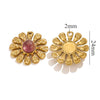 Wholesale Natural Stone Flower Electroplated 18K Gold Earrings Pendant Accessories