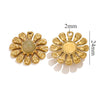 Wholesale Natural Stone Flower Electroplated 18K Gold Earrings Pendant Accessories