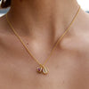 Wholesale Natural Stone Geometric Copper Electroplated Pendant Necklace For Unisex With Light Luxury Style