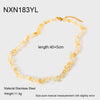 Wholesale Natural Stone Geometric Goldplated Stainless Steel Necklace And Bracelet Jewelry For Women