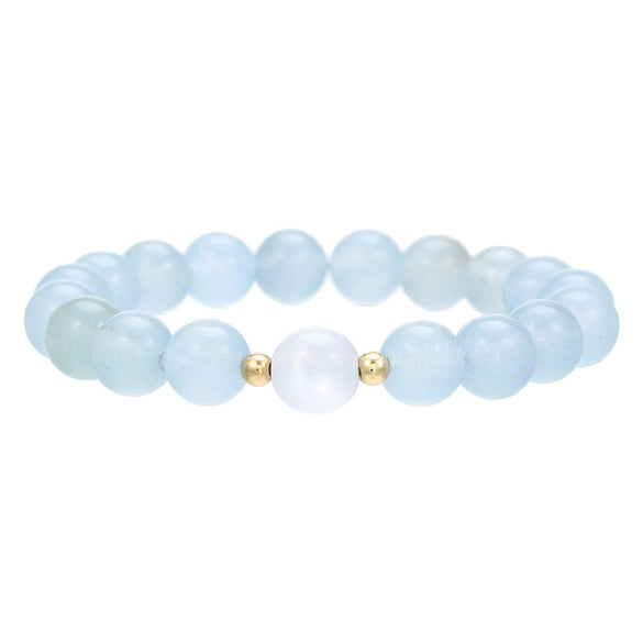 Wholesale Natural Stone Handmade Unisex Elastic Bracelet With Volcanic Stone And Devil's Eye