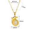Wholesale Natural Stone Inlaid Stainless Steel Cross Necklace Unisex Electroplated