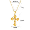 Wholesale Natural Stone Inlaid Stainless Steel Cross Necklace Unisex Electroplated