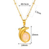 Wholesale Natural Stone Inlaid Stainless Steel Cross Necklace Unisex Electroplated