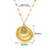 Wholesale Natural Stone Inlaid Stainless Steel Cross Necklace Unisex Electroplated