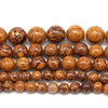 Wholesale Natural Stone Loose Round Beads For Diy Bracelets Grinding And Polishing Goldenlaceagate Elephant Skin Stone Golden Silk Jade