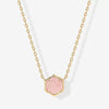 Wholesale Natural Stone Necklace Copper Mixed Gemstone Inlay Geometric Hexagonal O Chain For Women