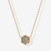 Wholesale Natural Stone Necklace Copper Mixed Gemstone Inlay Geometric Hexagonal O Chain For Women