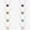 Wholesale Natural Stone Necklace Copper Mixed Gemstone Inlay Geometric Hexagonal O Chain For Women