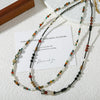 Wholesale Natural Stone Necklace Shell African Pine Spotted Stone Stainless Steel Geometric Original Design Electroplating Clavicle Chain For Women