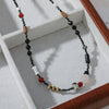 Wholesale Natural Stone Necklace Shell African Pine Spotted Stone Stainless Steel Geometric Original Design Electroplating Clavicle Chain For Women