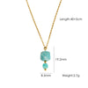 Wholesale Natural Stone Pendant Necklace Stainless Steel Geometric Simple Set With Gemstones For Women
