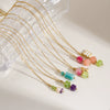 Wholesale Natural Stone Pendant Necklace Stainless Steel Geometric Simple Set With Gemstones For Women