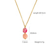 Wholesale Natural Stone Pendant Necklace Stainless Steel Geometric Simple Set With Gemstones For Women